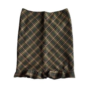 Folio Women's Midi Skirt‎ 90% Wool Checkered print.